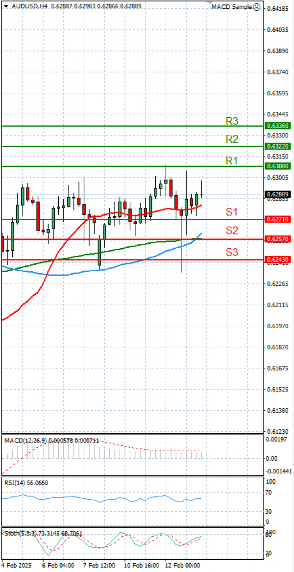 Australijski dolar - Američki Dolar analiza Tehnička analiza 13/02/2025